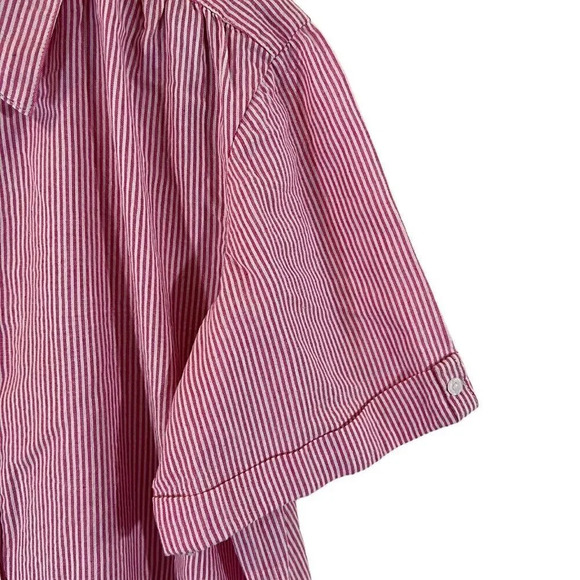 Boca Bay Pink and White Pinstripe Button Up Shirt Womens 2X Plus Collared Casual - Picture 5 of 9